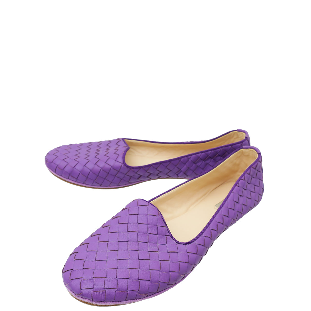 Bottega Veneta Violet Round Toe Ballet Flats 38-Bottega Veneta-THE CLOSET