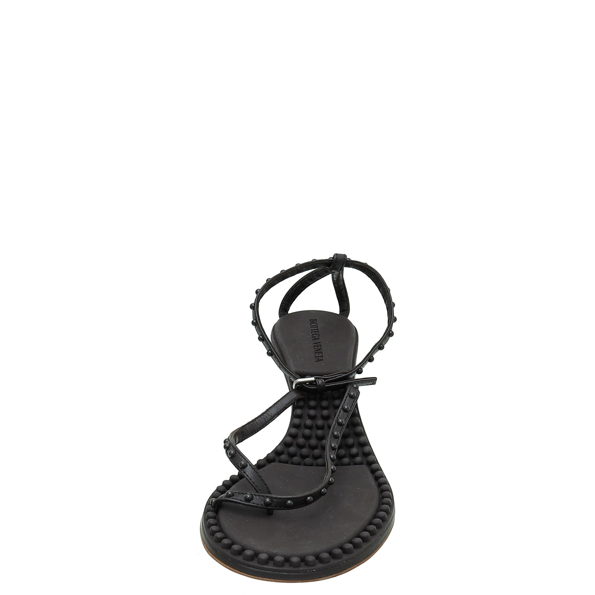 Bottega Veneta Chocolate Lagoon Bubble Ankle Strap Thong Sandals 38-Bottega Veneta-THE CLOSET