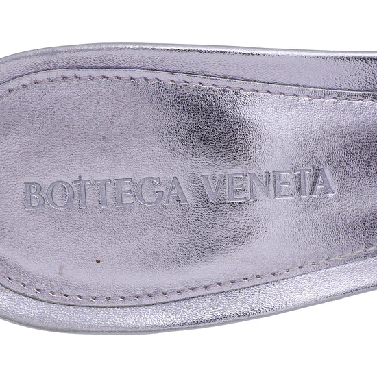 Bottega Veneta Metallic Purple Padded Lido Heeled Mules 38