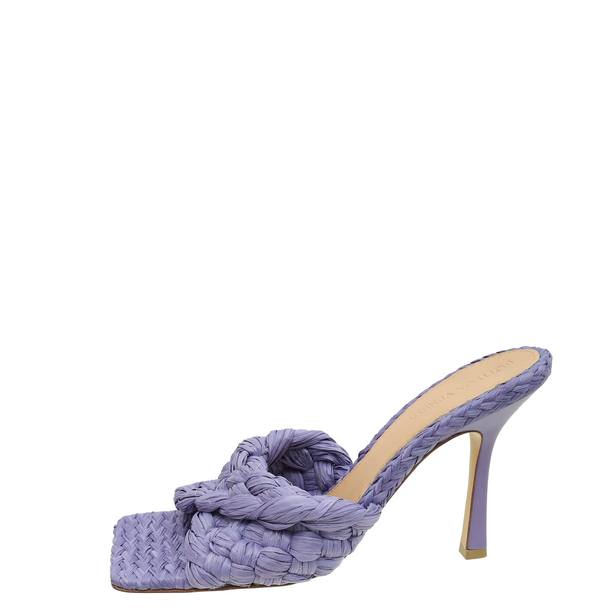 Bottega Veneta Purple Woven Raffia Lido Mules 38