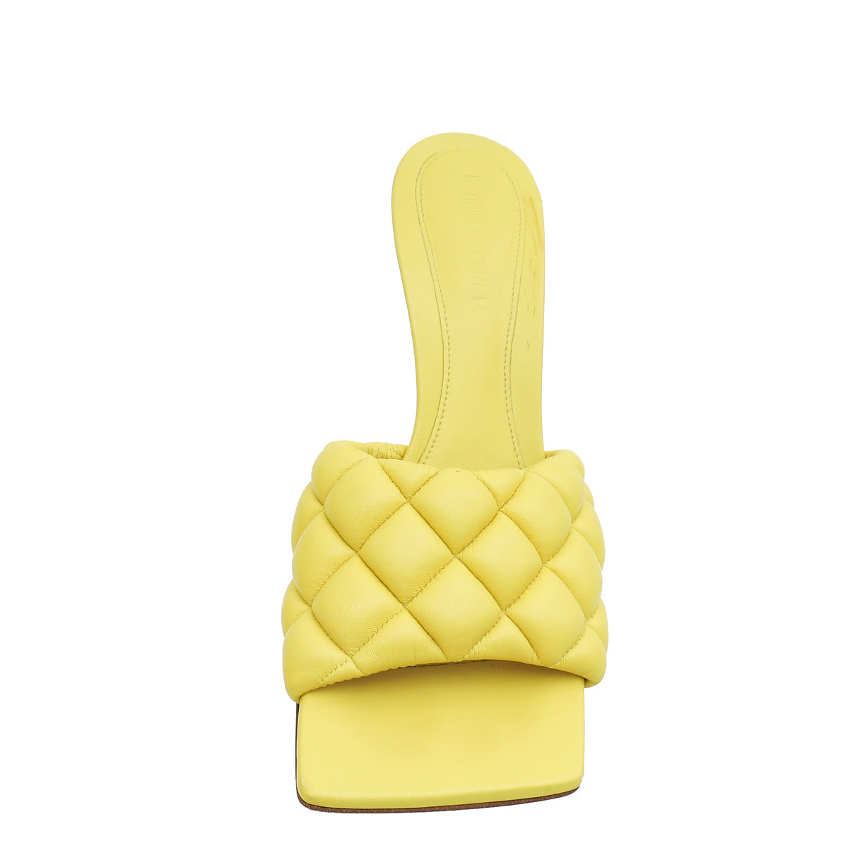 Bottega Veneta Lime Padded Lido Heeled Mules 38-Bottega Veneta-THE CLOSET