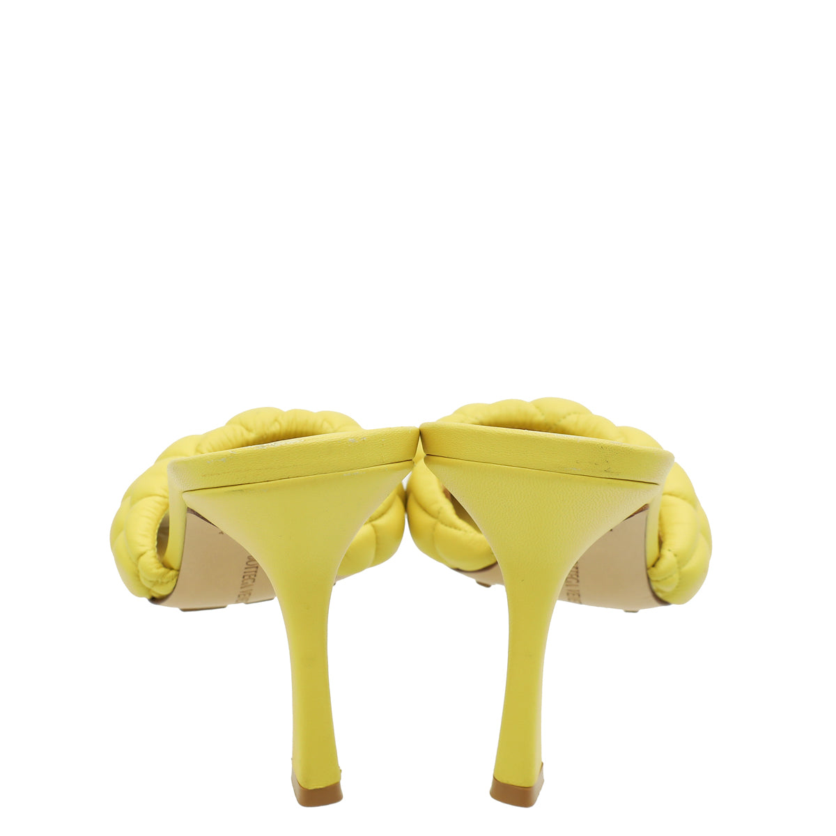 Bottega Veneta Lime Padded Lido Heeled Mules 38