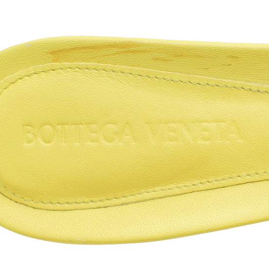 Bottega Veneta Lime Padded Lido Heeled Mules 38