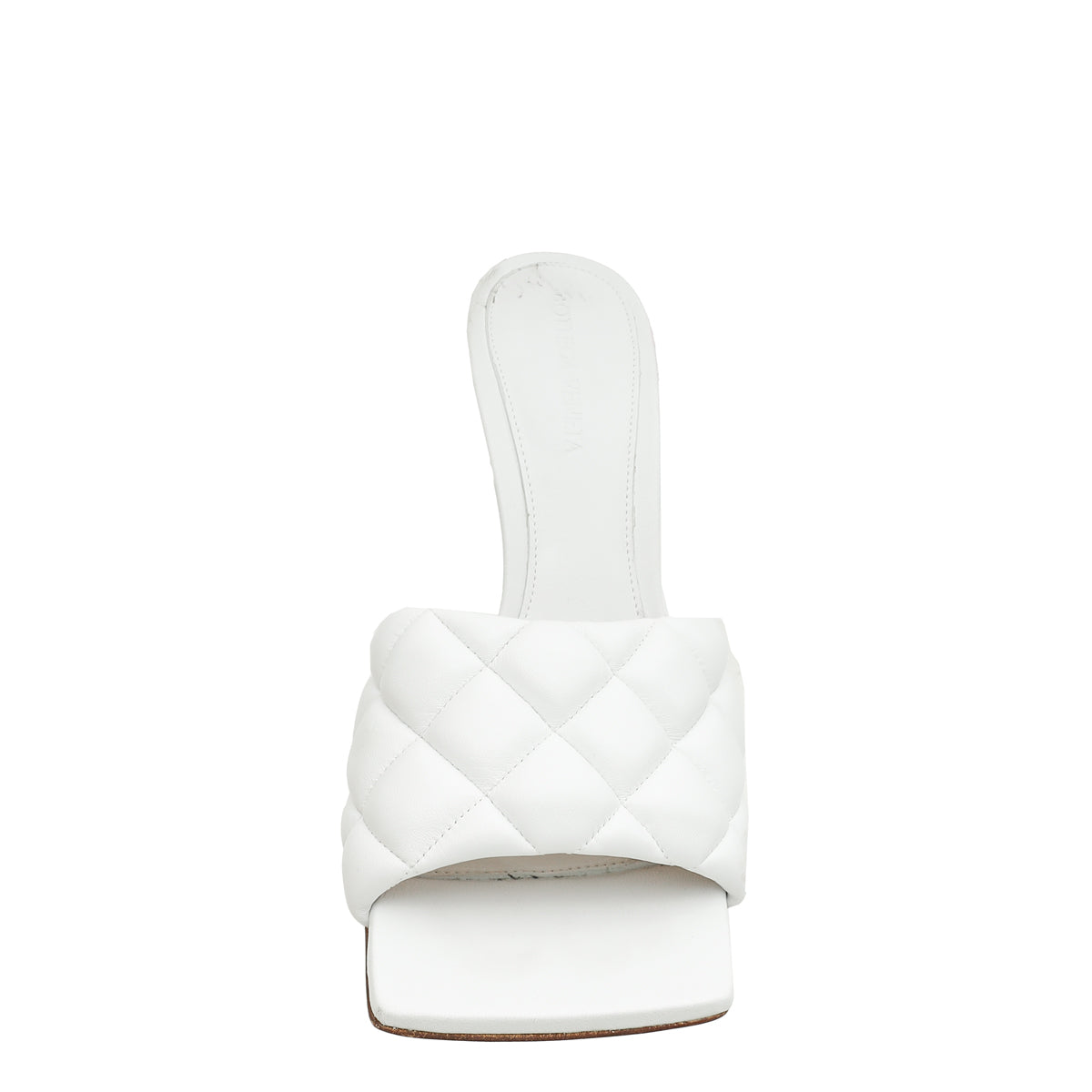 Bottega Veneta White Padded Lido Heeled Mules 38