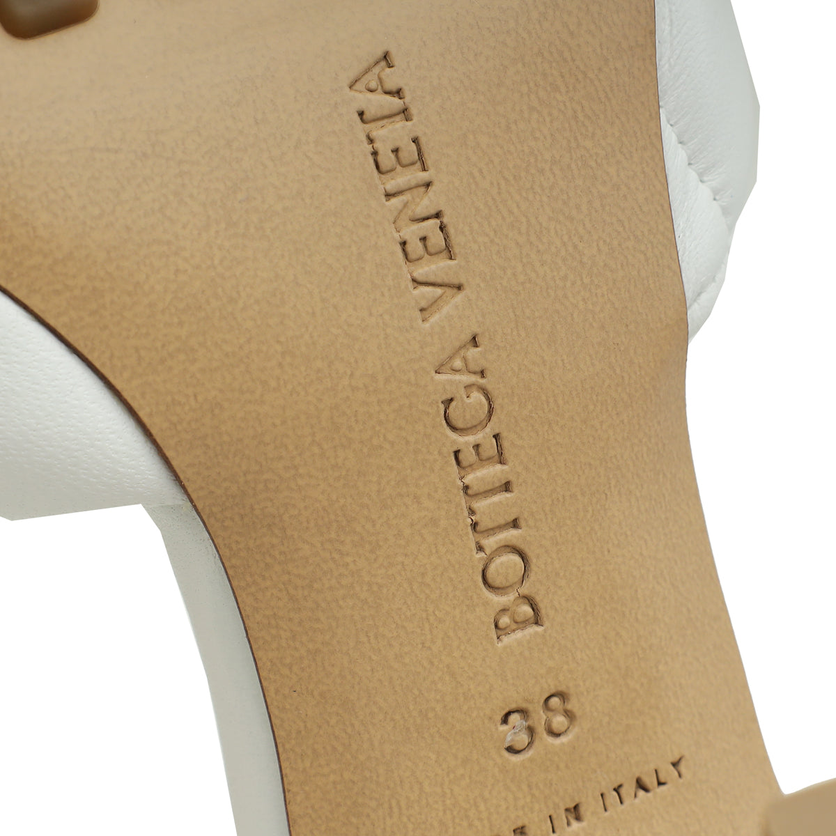 Bottega Veneta White Padded Lido Heeled Mules 38