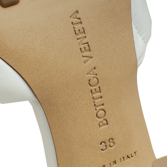 Bottega Veneta White Padded Lido Heeled Mules 38