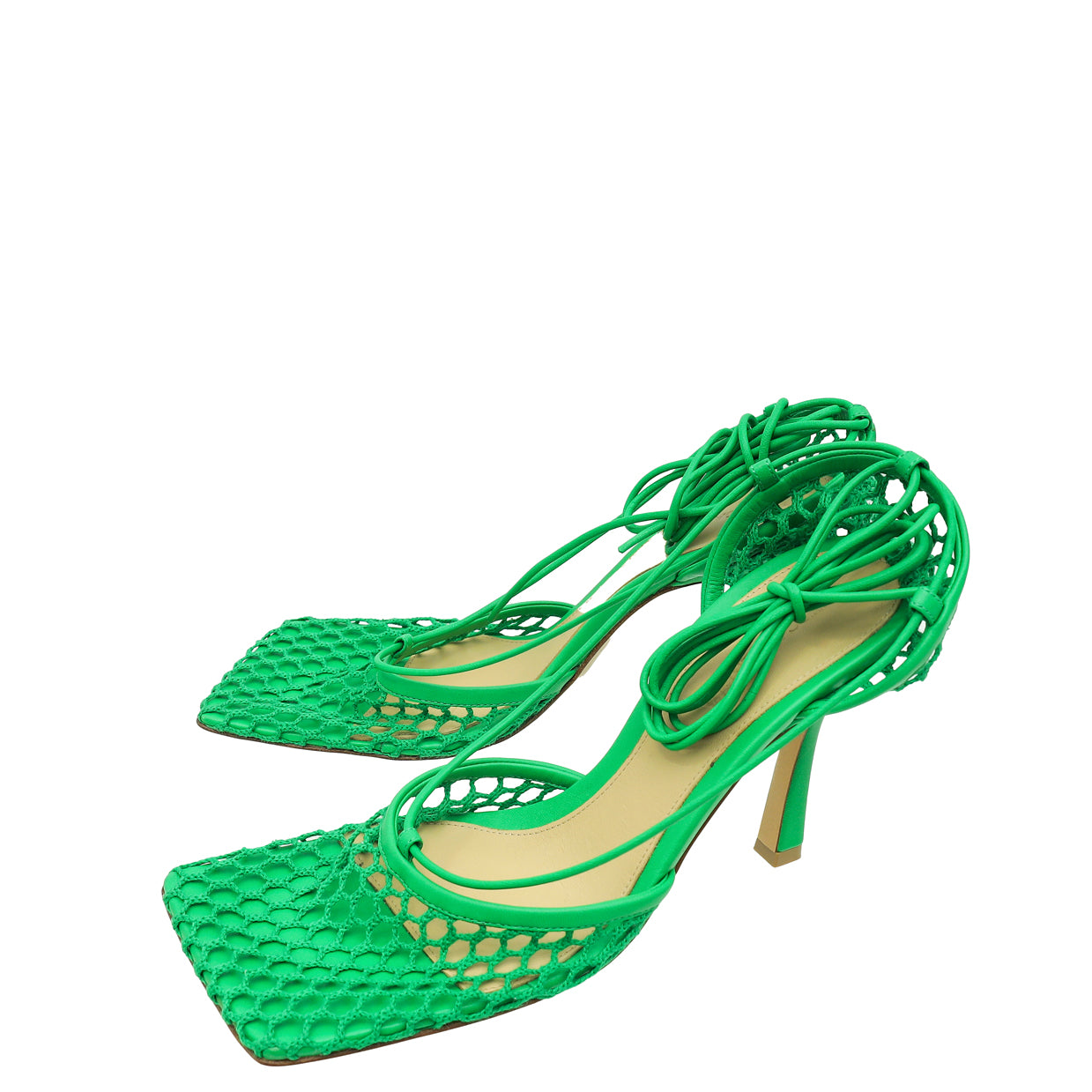 Bottega Veneta Green Stretch Sandals 38