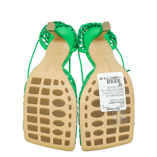 Bottega Veneta Green Stretch Sandals 38