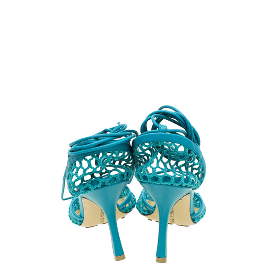 Bottega Veneta Turquoise Stretch Sandals 38