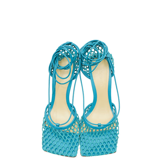 Bottega Veneta Turquoise Stretch Sandals 38