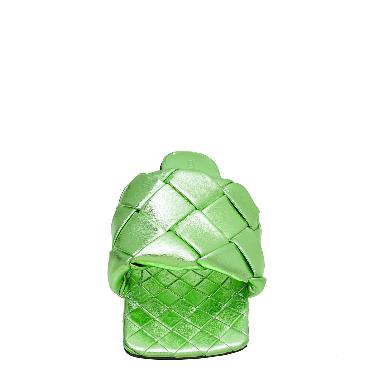 Bottega Veneta Metallic Green Lido Flat Sandals 39-Bottega Veneta-THE CLOSET