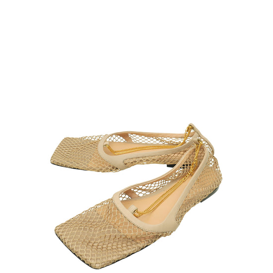 Bottega Veneta Nude Stretch Ballerina Flats 40