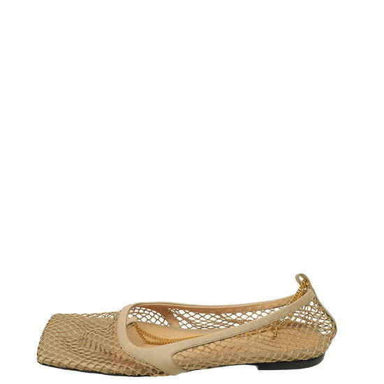 Bottega Veneta Nude Stretch Ballerina Flats 40