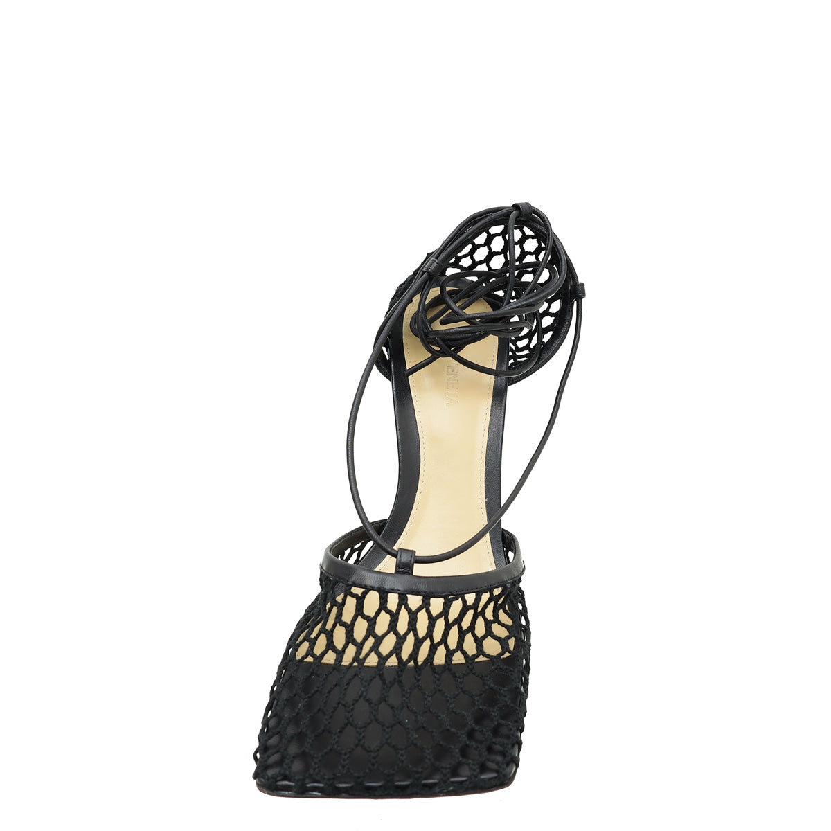Bottega Veneta Black Stretch Lace-Up Sandal 40-Bottega Veneta-THE CLOSET
