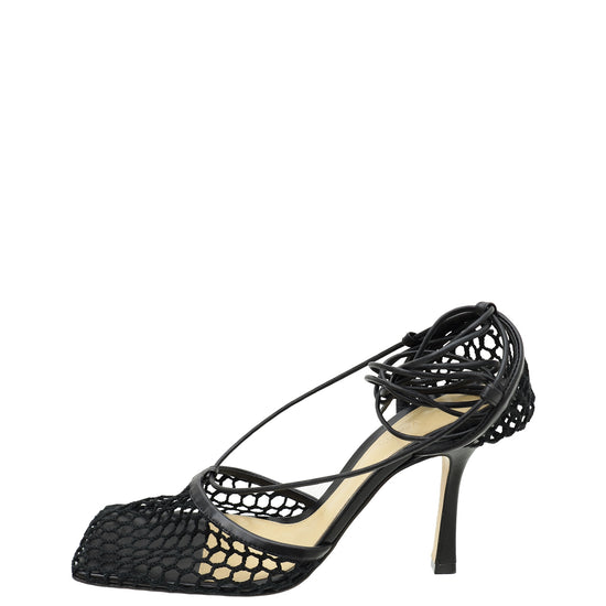 Bottega Veneta Black Stretch Lace-Up Sandal 40