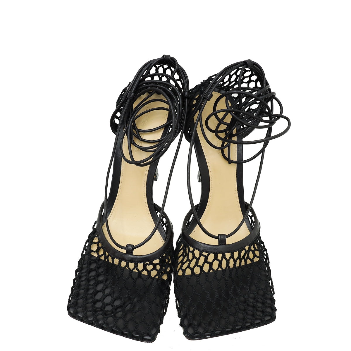 Bottega Veneta Black Stretch Lace-Up Sandal 40