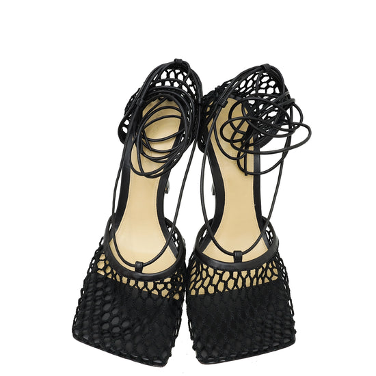 Bottega Veneta Black Stretch Lace-Up Sandal 40