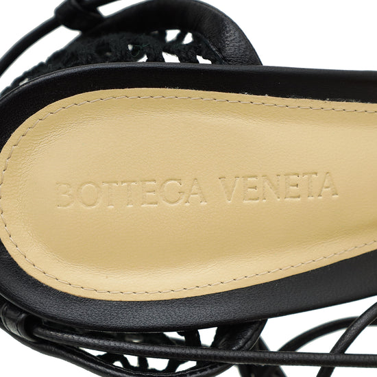 Bottega Veneta Black Stretch Lace-Up Sandal 40