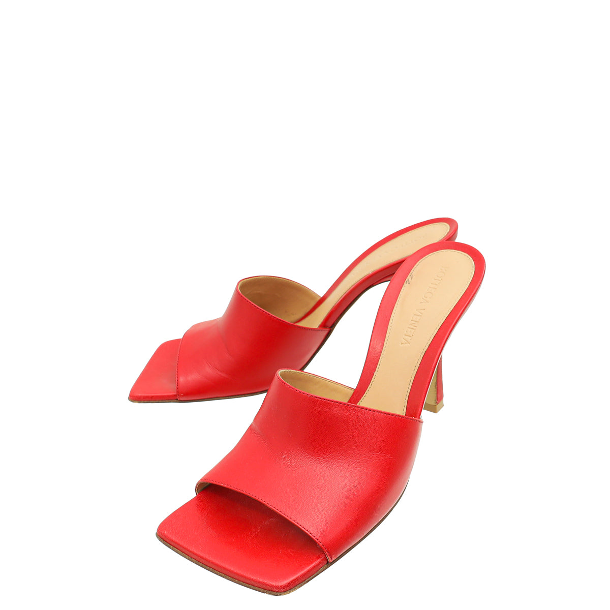 Bottega Veneta Red Stretch Heeled Mule 37-Bottega Veneta-THE CLOSET