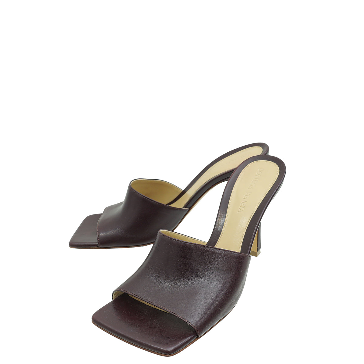 Bottega Veneta Chocolate Stretch Heeled Mule 37-Bottega Veneta-THE CLOSET