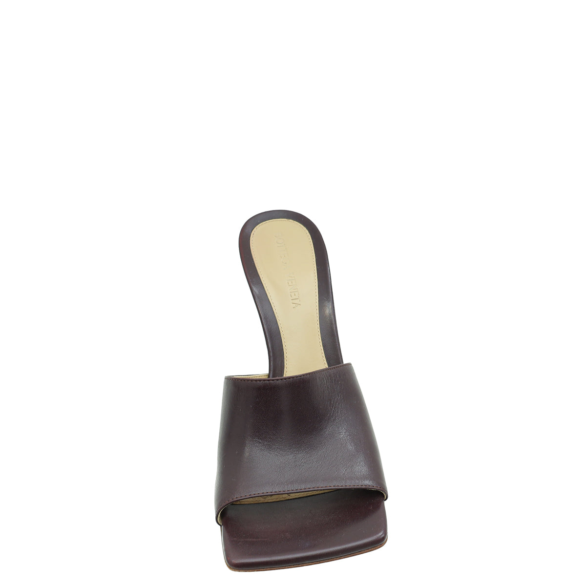 Bottega Veneta Chocolate Stretch Heeled Mule 37-Bottega Veneta-THE CLOSET