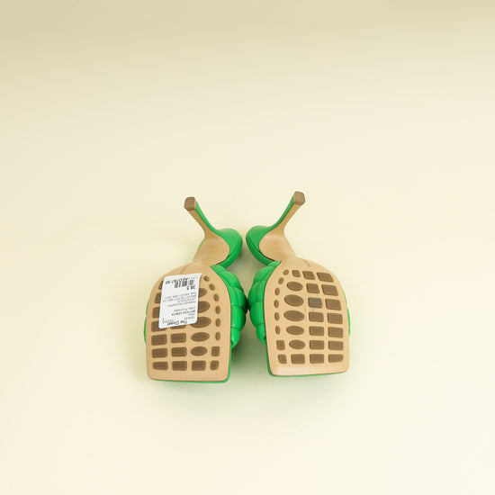 Bottega Veneta Parakeet Lido Heeled Mules 38.5