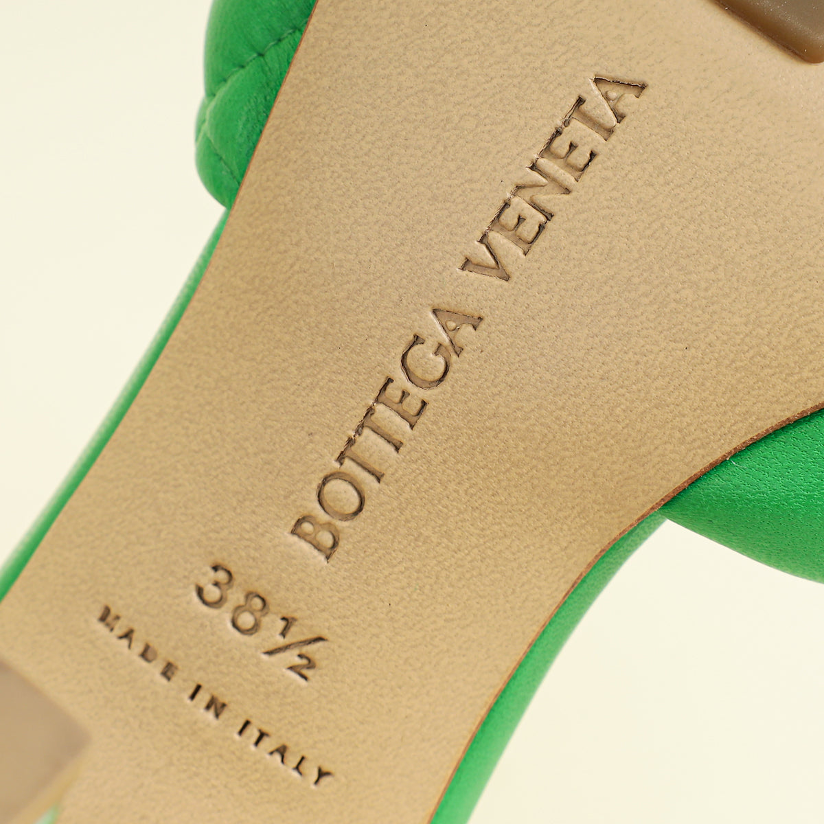 Bottega Veneta Parakeet Lido Heeled Mules 38.5