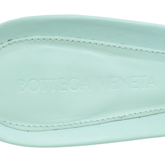 Bottega Veneta Icy Green Padded Lido Heeled Mules 38.5