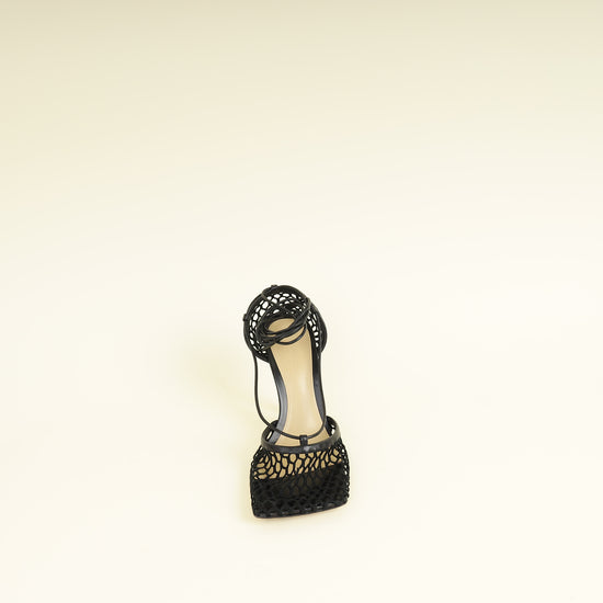 Bottega Veneta Black Stretch Lace Up Sandal 38