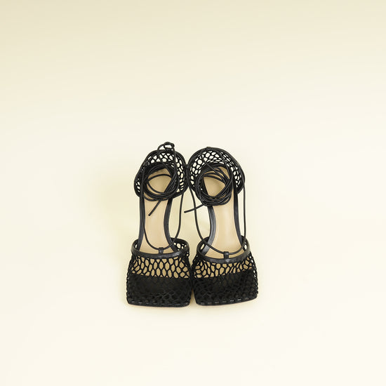 Bottega Veneta Black Stretch Lace Up Sandal 38