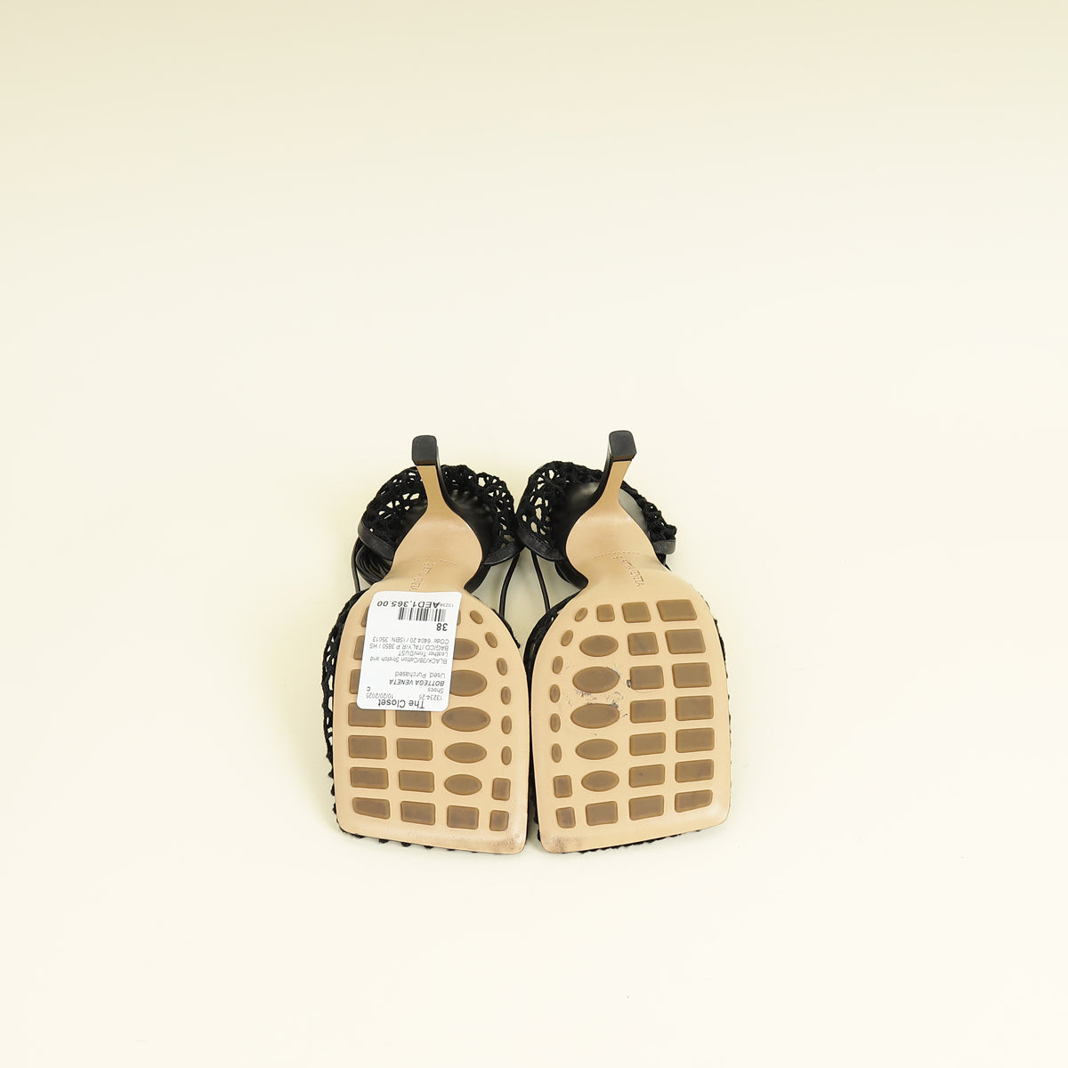 Bottega Veneta Black Stretch Lace Up Sandal 38