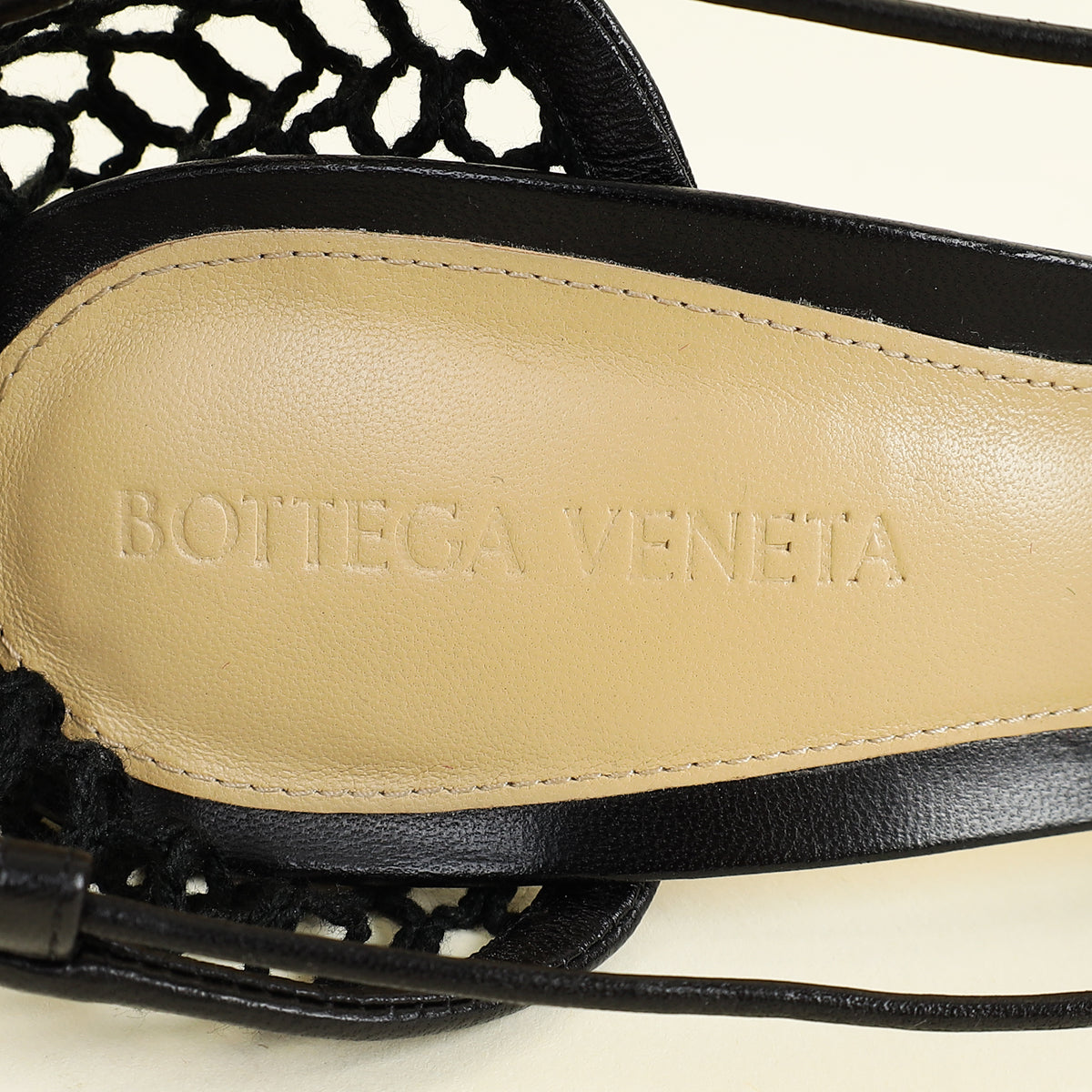 Bottega Veneta Black Stretch Lace Up Sandal 38