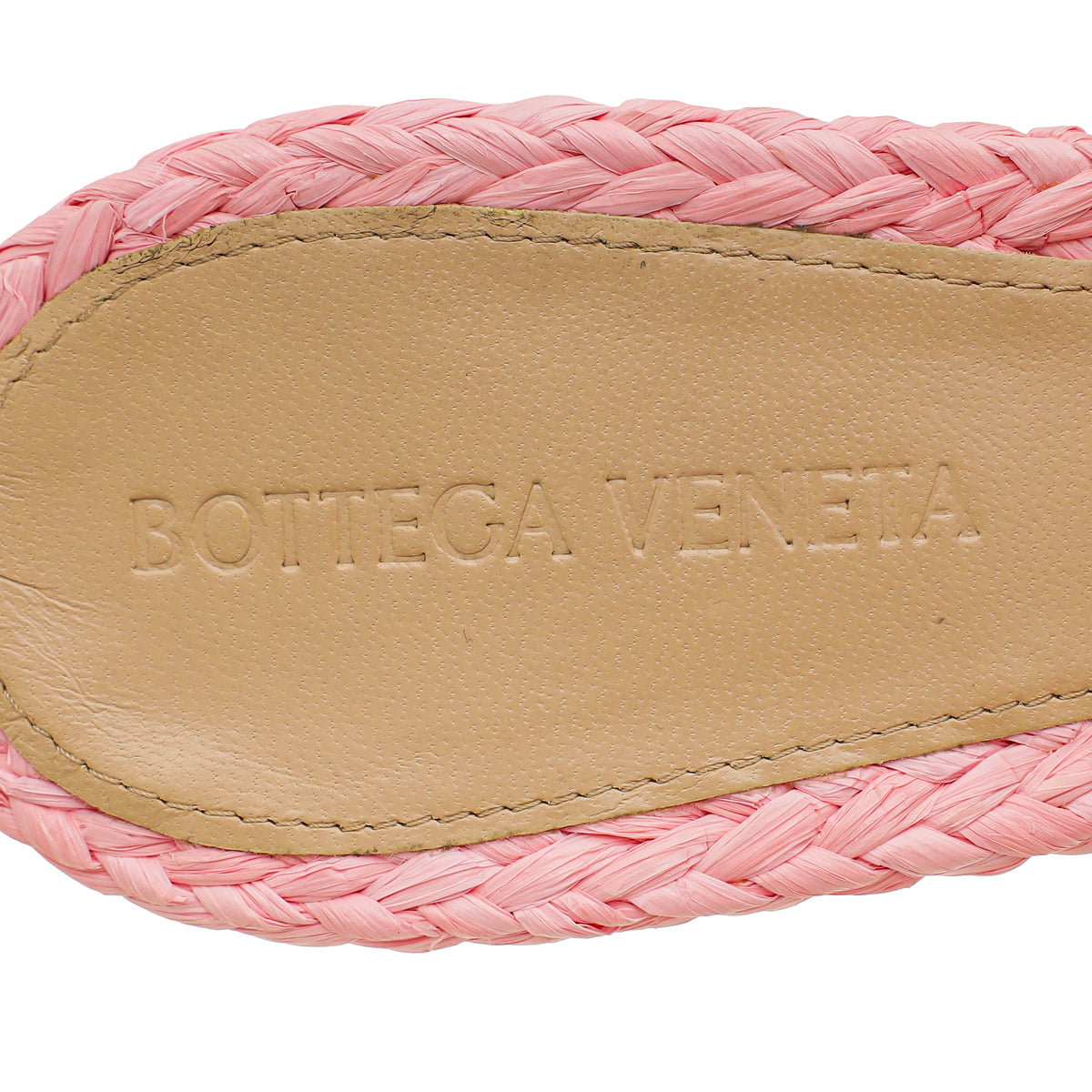 Bottega Veneta Pink Woven Raffia Lido Mules 38