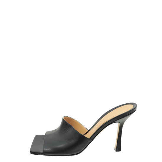 Bottega Veneta Black Stretch Heeled Mule 38