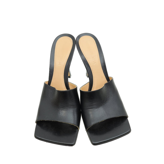 Bottega Veneta Black Stretch Heeled Mule 38