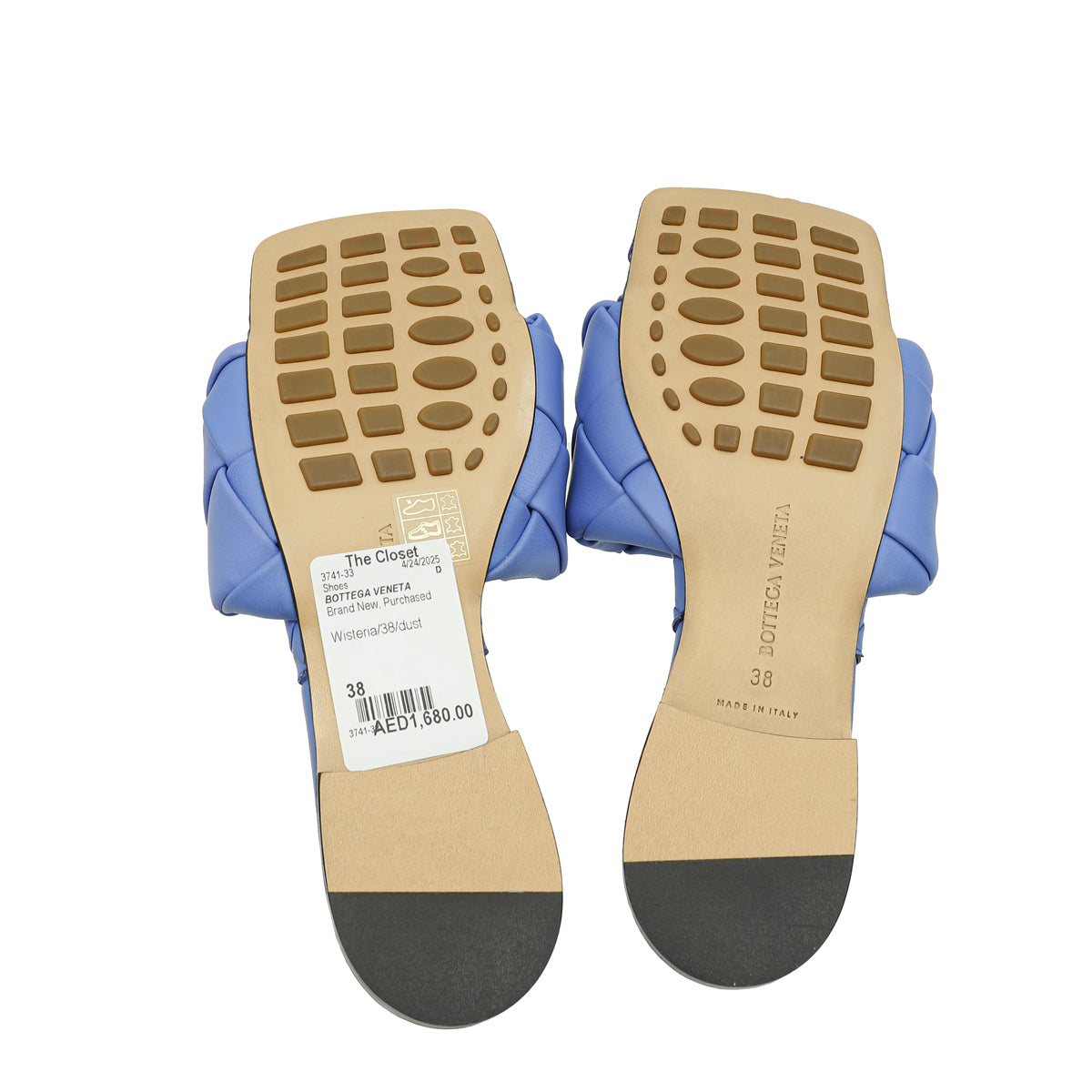 Bottega Veneta Wisteria Intrecciato Lido Flat Sandal-Bottega Veneta-THE CLOSET