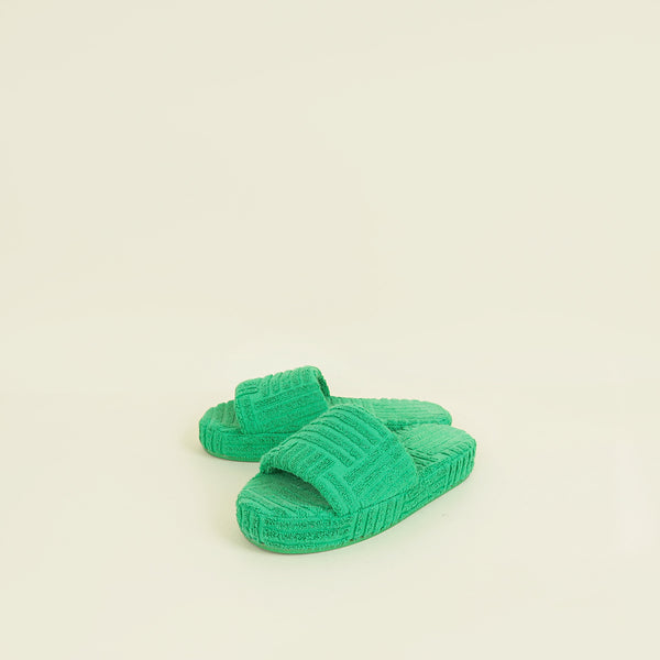 Bottega Veneta Grass Resort Sponge Slides 39 | Pre-Owned The