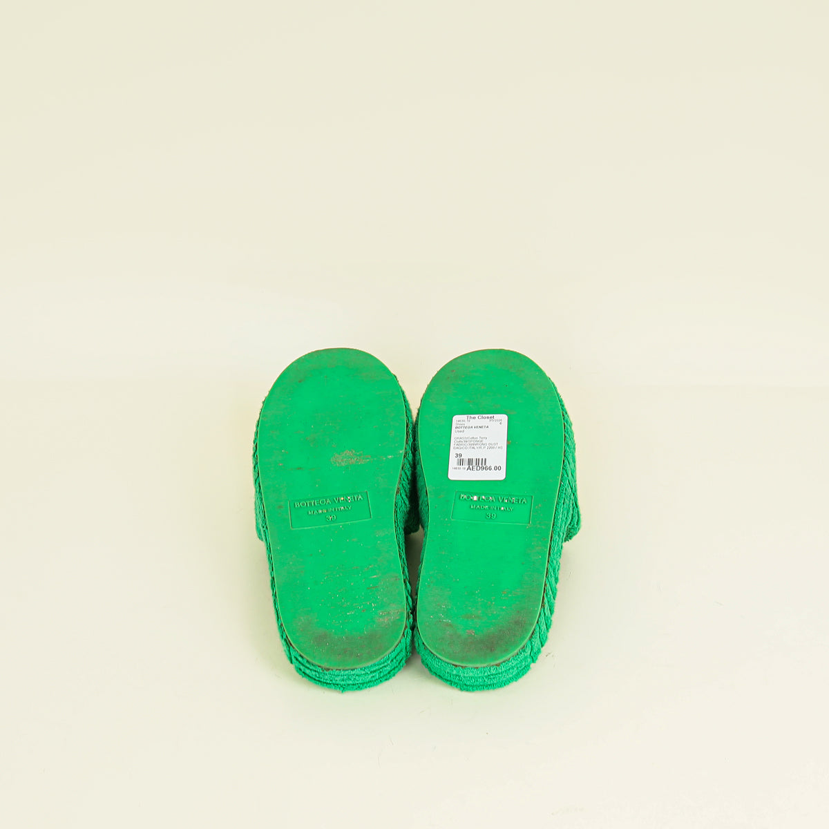 Bottega Veneta Grass Resort Sponge Slides 39 | Pre-Owned The