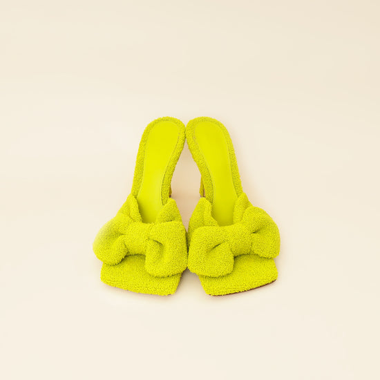 Bottega Veneta Kiwi Terry Fabric Bow Slide Sandals 39-Bottega Veneta-THE CLOSET