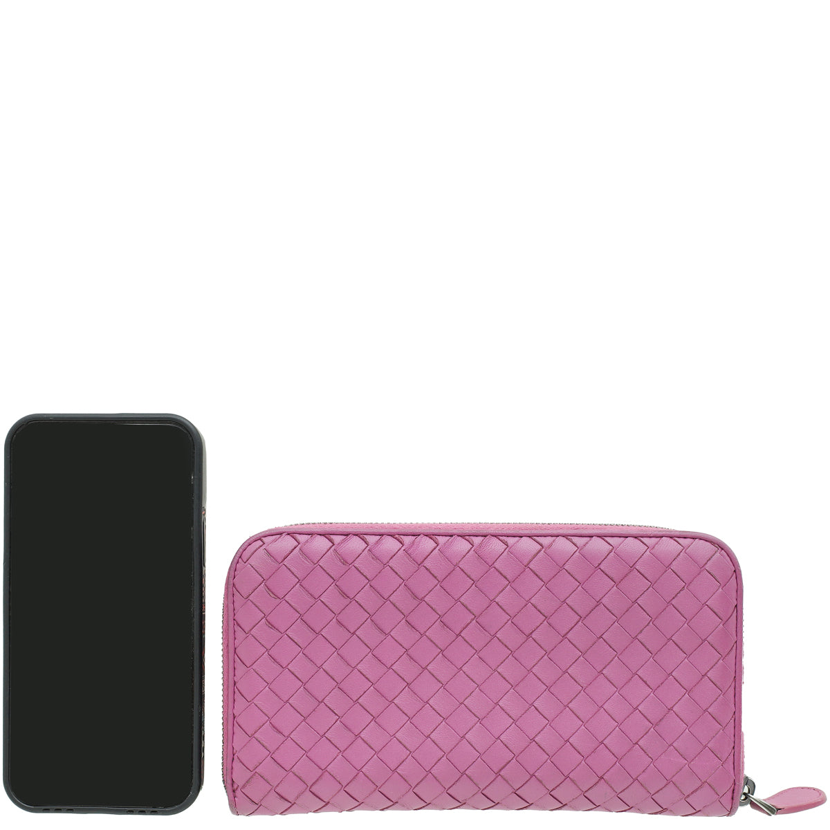 Bottega Veneta Peony Nappa Intrecciato Zip Around Wallet-Bottega Veneta-THE CLOSET