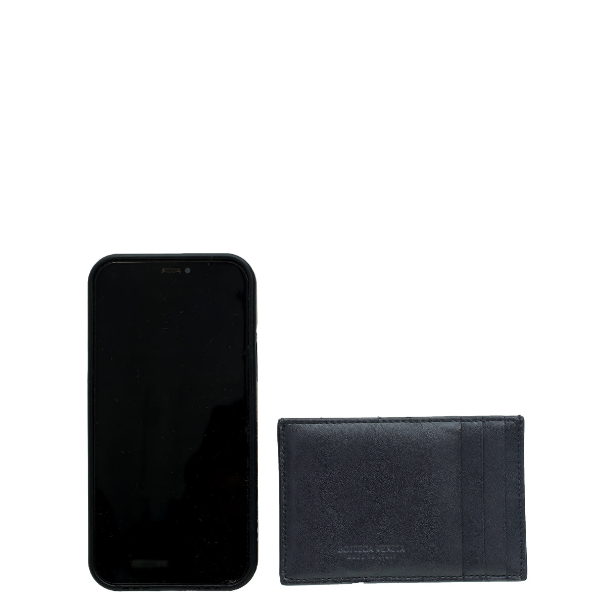 Bottega Veneta Navy Intrecciato Maxi Cassette Card Case-Bottega Veneta-THE CLOSET