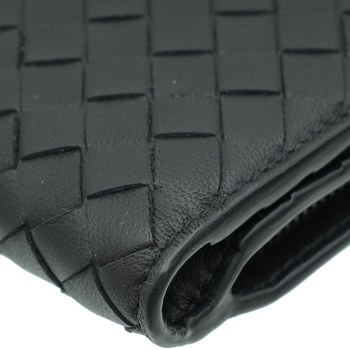 Bottega Veneta Black Intrecciato Medium French Wallet-Bottega Veneta-THE CLOSET