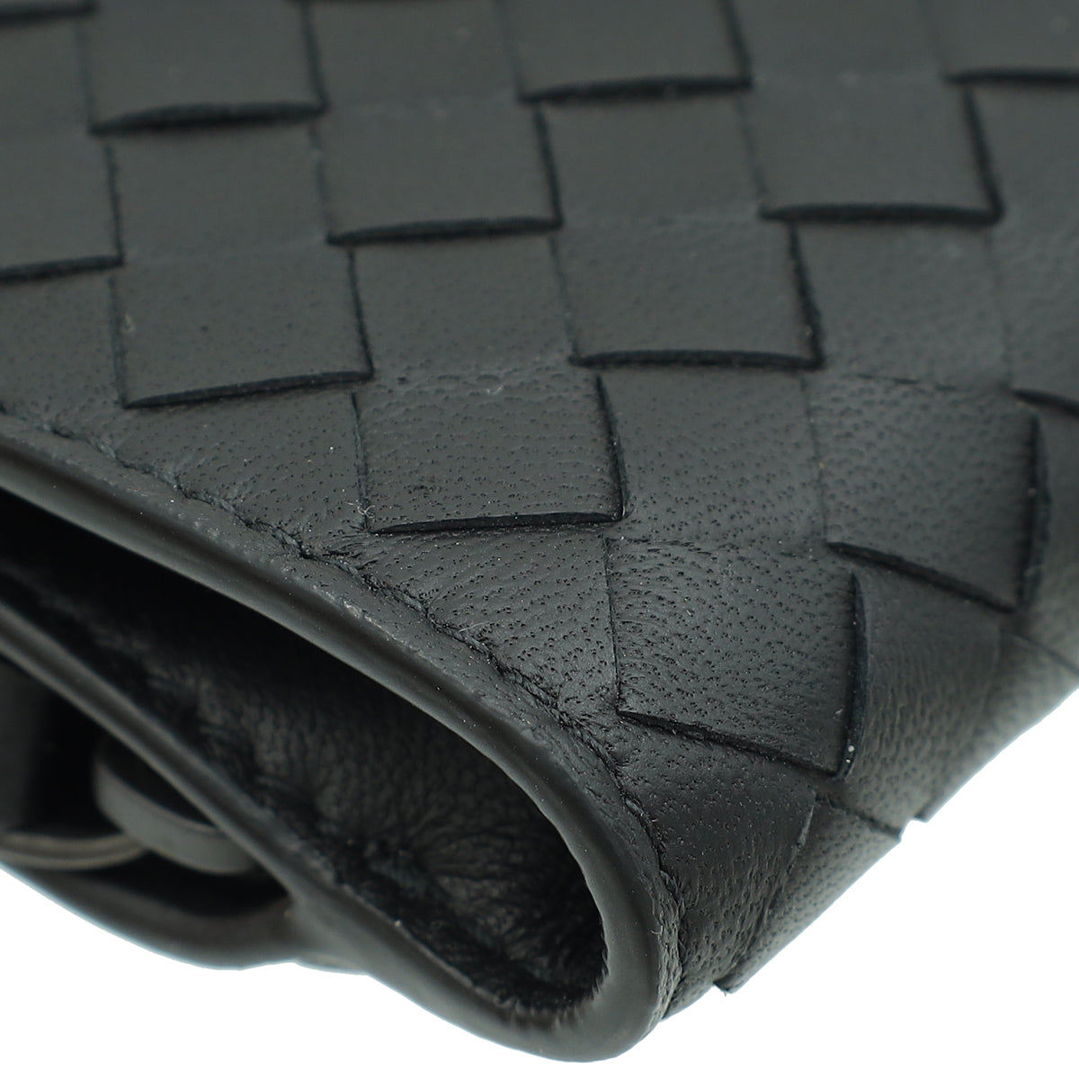 Bottega Veneta Black Intrecciato Medium French Wallet-Bottega Veneta-THE CLOSET