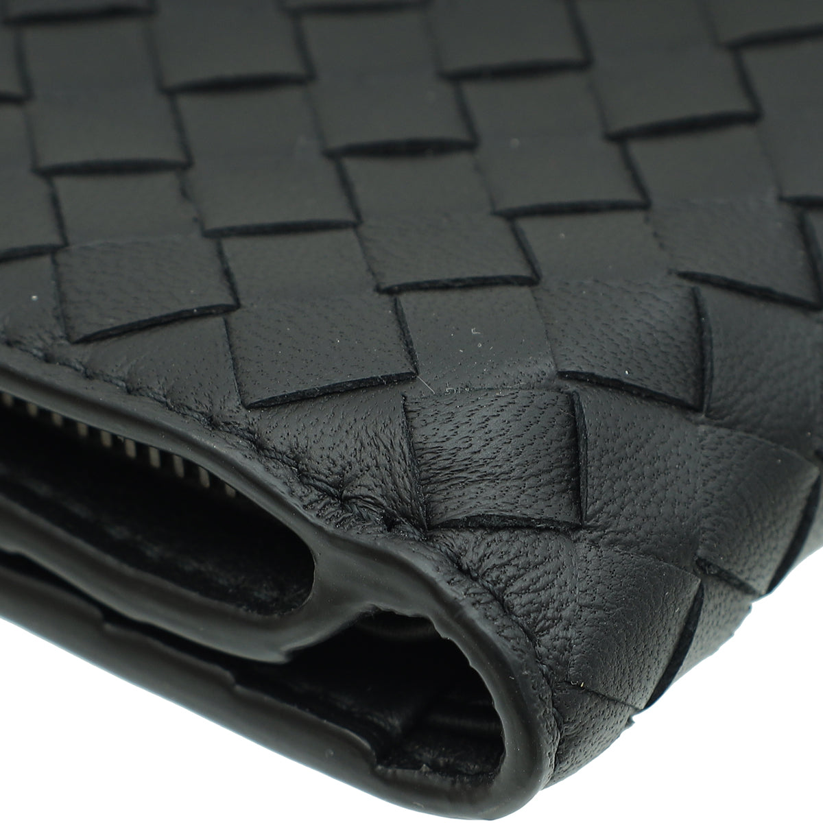 Bottega Veneta Black Intrecciato Medium French Wallet-Bottega Veneta-THE CLOSET