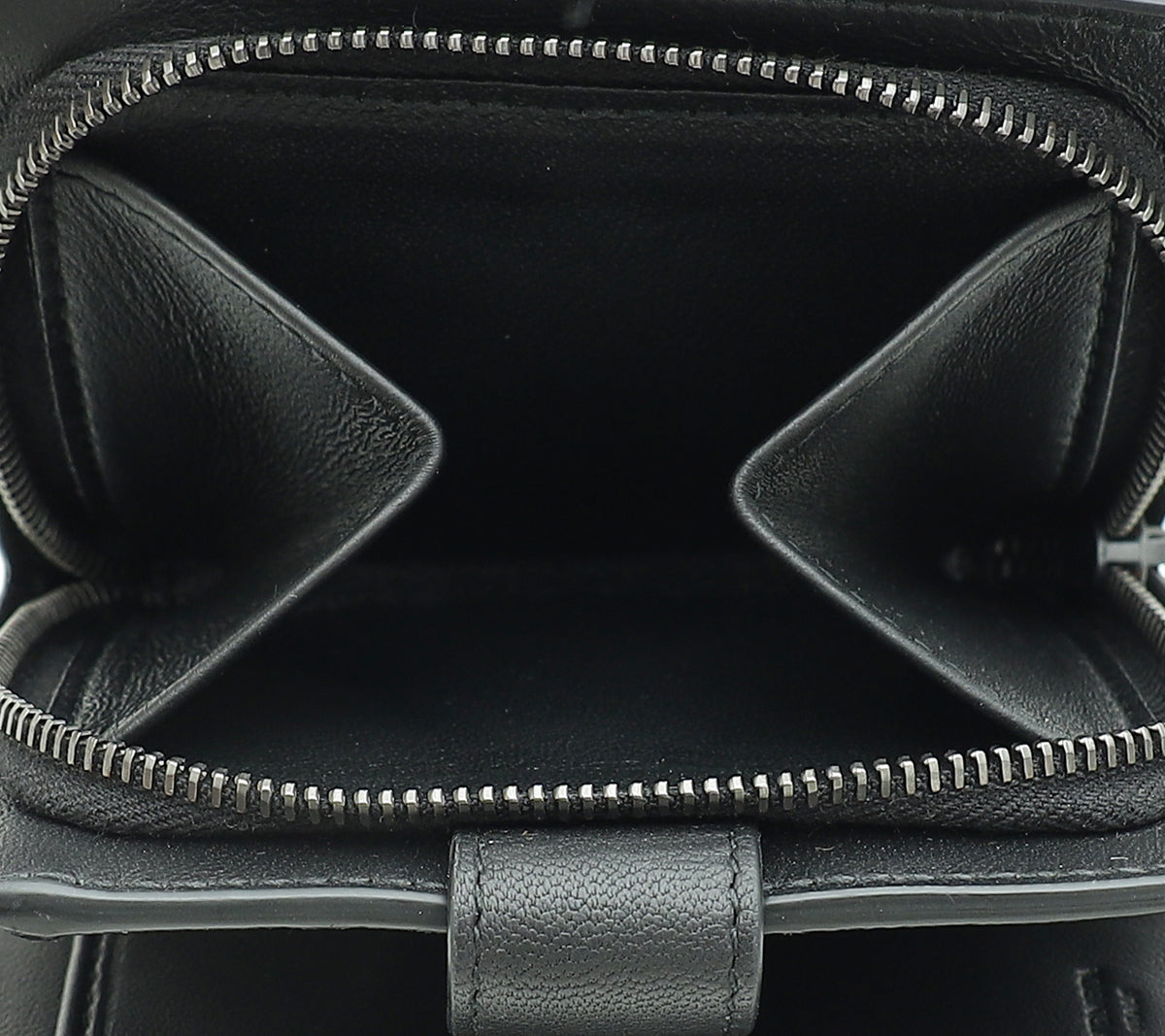 Bottega Veneta Black Intrecciato Medium French Wallet-Bottega Veneta-THE CLOSET