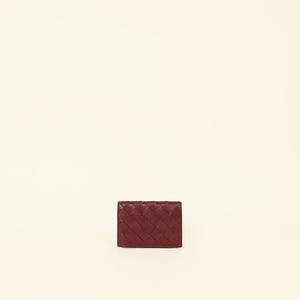 Bottega Veneta Burgundy Intrecciato Business Card Case