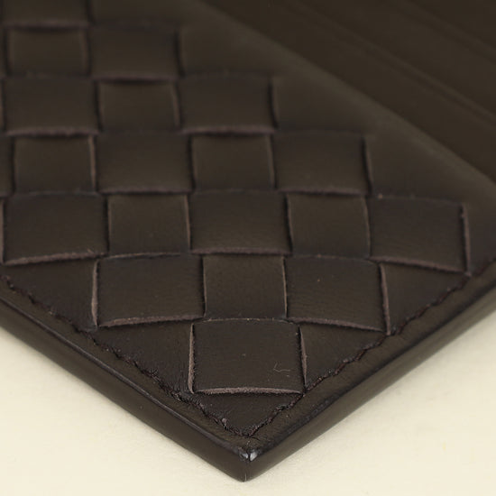 Bottega Veneta Chocolate Intrecciato Card Case With Coin Purse-Bottega Veneta-THE CLOSET