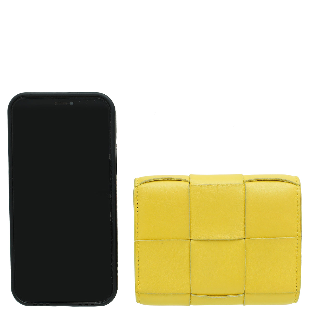 Bottega Veneta Yellow Cassette Tri-Fold Zip Wallet-Bottega Veneta-THE CLOSET