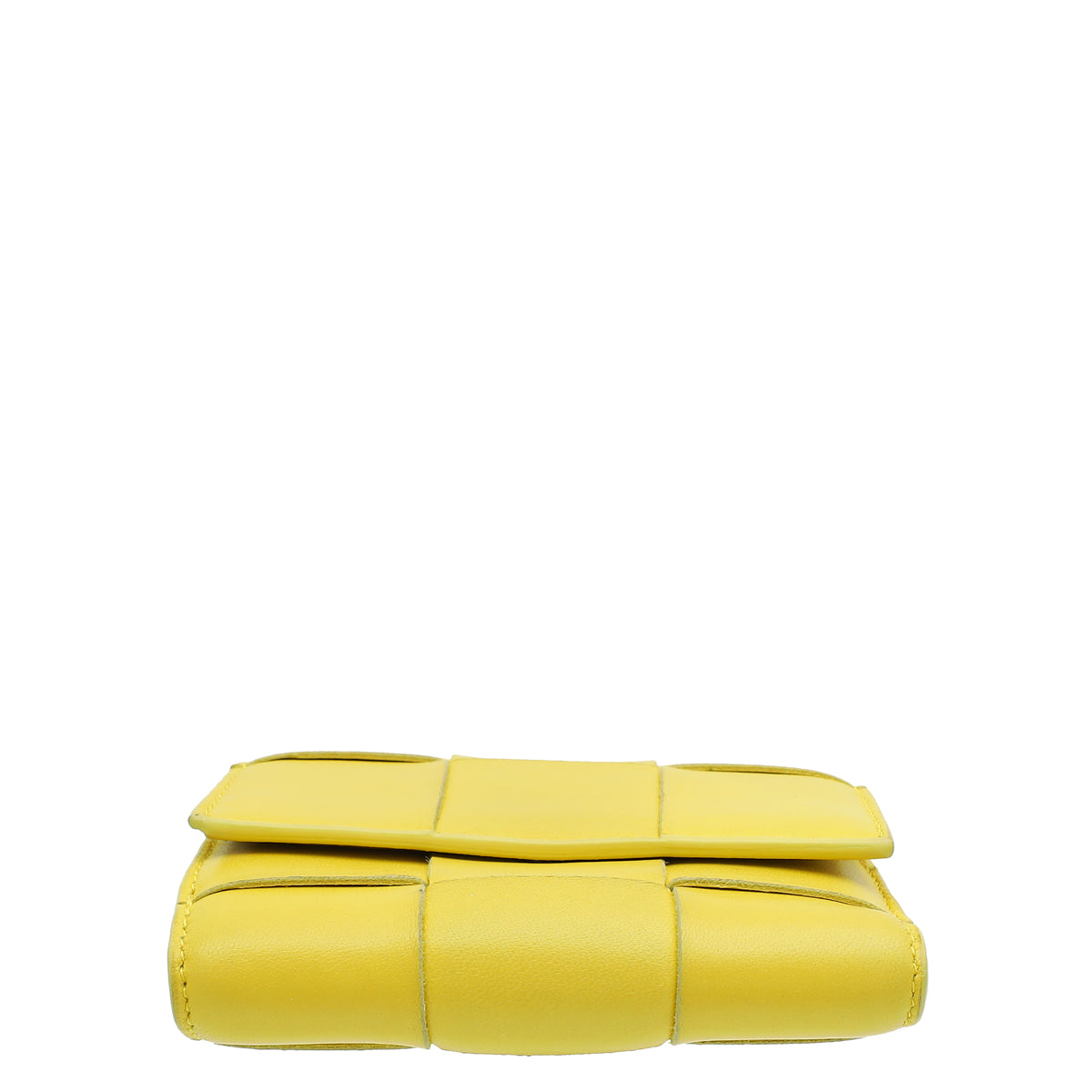 Bottega Veneta Yellow Cassette Tri-Fold Zip Wallet