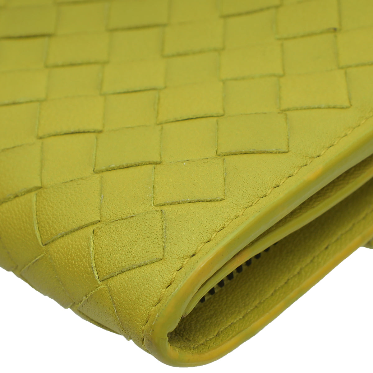 Bottega Veneta Lime Intrecciato Nappa Flap Continental Wallet